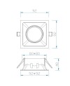 COMFORT GU10 * EMPOTRABLE CUADRADO PLATA